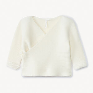 Brassière en tricot point mousse uni pour bébé fille 