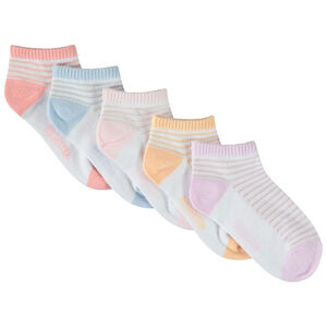 Lot de 5 paires de chaussettes courtes multicolores pour fille 