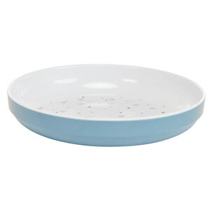 Assiette en mélamine imprimé cœurs bleu 