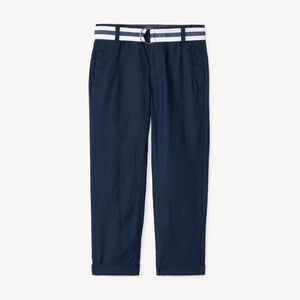 Pantalon droit en toile avec ceinture pour garçon 