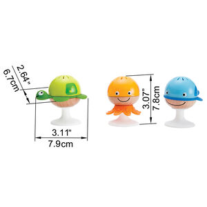 3 Hochets animaux marins avec ventouse 