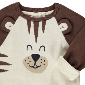 Pull ludique ourson en tricot et doublure en velours pour bébé garçon 