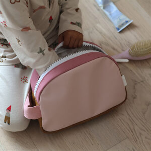 Trousse de toilette effet gomme Faro dusty pink 