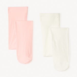 Lot de 2 collants fins unis pour bébé fille 