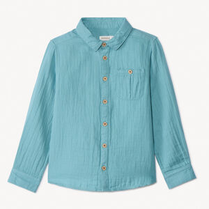 Chemise manches longues uni avec poche pour garçon 