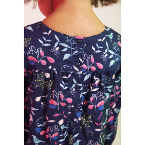 Robe manches longues en voile de viscose imprimé fleuri pour bébé fille 