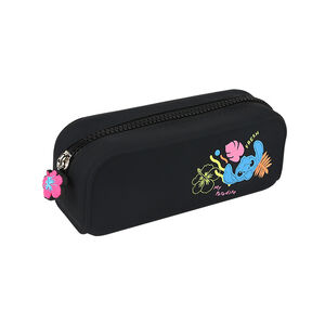 Trousse d'école en silicone Stitch Disney noir 