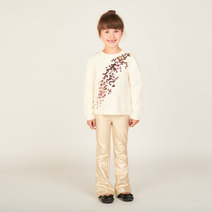 Legging évasé en similicuir doré pour fille 