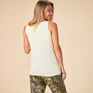 Débardeur uni avec encolure dentelé pour femme  