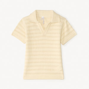 Polo manches courtes tricot fantaisie ajouré pour bébé garçon 