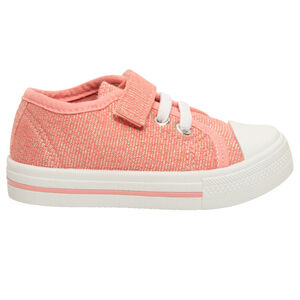 Baskets basses en toile lacets élastiqués et scratch pour bébé fille 