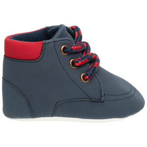 Bottillons souples bleu marine pour bébé garçon à lacets  