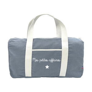 Sac de voyage en lin "Mes petites affaires" bleu 