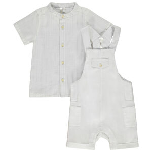 Ensemble de cérémonie 2 pièces avec salopette pour bébé garçon 