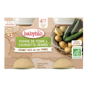 Lot de 2 petits pots de pommes de terre et courgettes zébrées 130g 