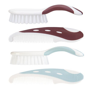 Set d'une brosse et d'un peigne - Marron ou vert d'eau 