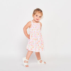 Robe à smocks imprimé fantaisie pour bébé fille 