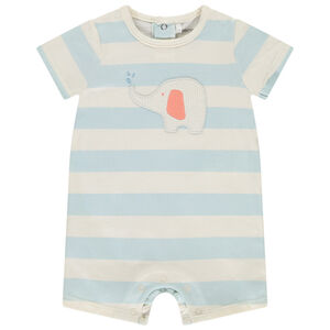 Combishort rayée à patch éléphant pour bébé garçon 