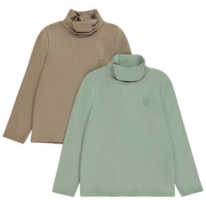 Lot de 2 sous-pulls col roulé avec puff print skull pour garçon 