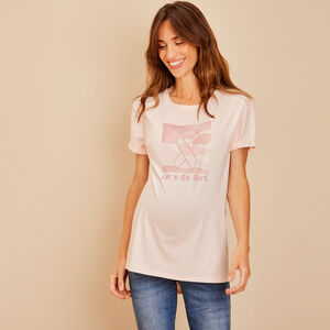 T-shirt manches courtes print Octobre Rose pour femme 