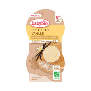 Lot de 2 bols de riz au lait vanille - 2 x 100 g 