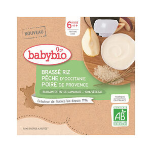 Brassé riz, pêche et poire 4x85g 