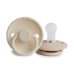 Lot de 2 sucettes silicone T1 Rope croissant/cream 