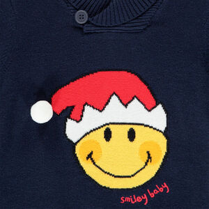 Pull en tricot motif Smiley Baby Noël pour bébé garçon 