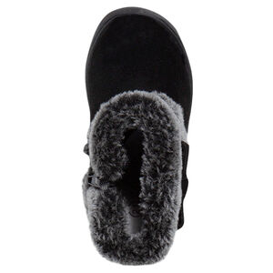 1/2 bottes noires avec col en fausse fourrure et noeud 