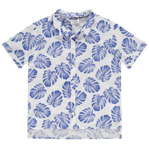 Chemise manches courtes imprimé feuilles pour garçon 