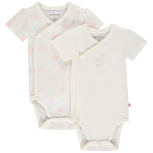 Lot de 2 bodies manches courtes fantaisie pour bébé fille 