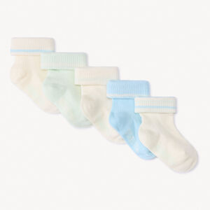Lot de 5 paires de chaussettes côtelées pour bébé garçon prématuré 