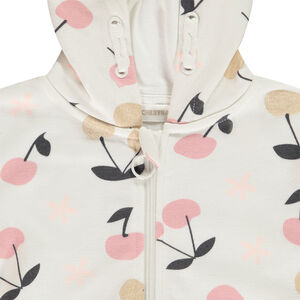 Gilet à capuche en molleton imprimé fantaisie pour fille 