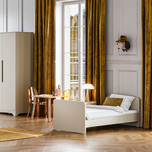 Lit bébé évolutif 70 x 140 cm Ova gris-beige 