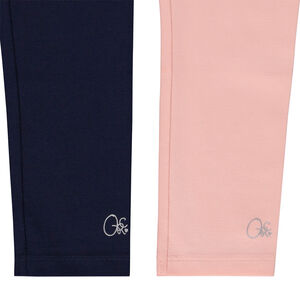 Lot de 2 leggings unis avec foil print pour fille 