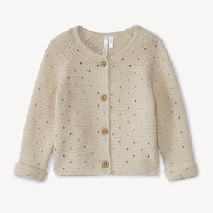 Gilet en tricot point mousse ajouré pour bébé 