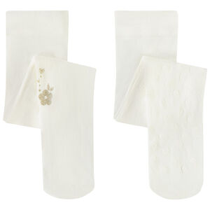 Lot de 2 paires de collants fins fantaisie pour bébé fille 