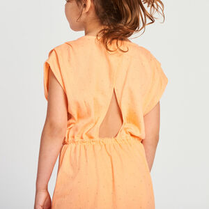 Robe manches courtes imprimée effet froissé pour fille 