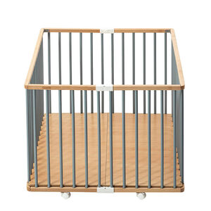 Parc pliant évolutif Gaby coloris bleu gris/bois naturel 