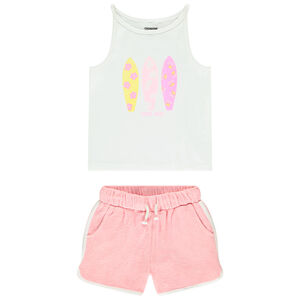 Ensemble 2 pièces avec débardeur printé surf pour fille 