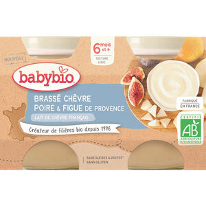 Brassé au lait de chèvre, poire et figue 2x130g 