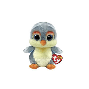 Peluche Beanie Boo's 15 cm Fisher le pingouin gris 