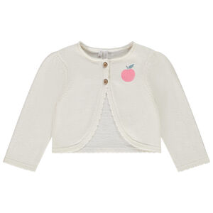 Gilet en tricot avec broderie pomme pour bébé fille 