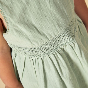 Robe à bretelles double en façonné pour bébé fille 