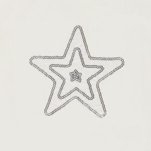 T-shirt manches longues avec motif étoile en résille et sequins pour fille 