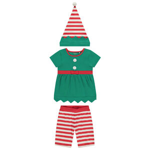 Set pyjama ludique lutin de Noël pour fille 