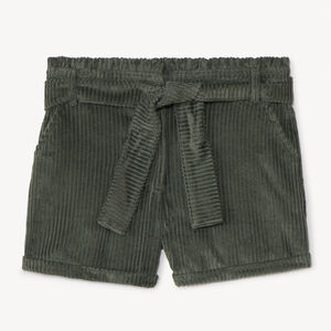 Short en velours côtelé + ceinture à nouer pour fille 