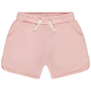 Short en molleton uni à cordon de serrage contrasté pour fille 