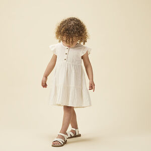 Robe manches courtes en broderie anglaise pour bébé fille 