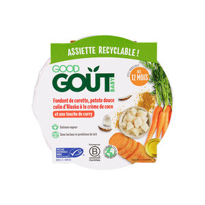 Assiette Fondant de carotte, patate douce, colin d'Alaka 220g 